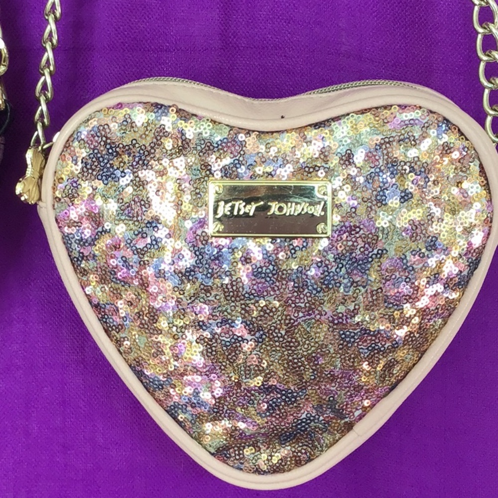💝fairy-dust sequins heart crossbody purse